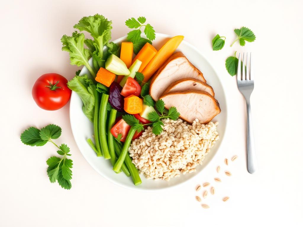 Healthy meal with fresh vegetables and lean protein